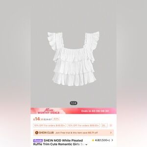 SHEIN White Ruffled Flutter Sleeve Blouse